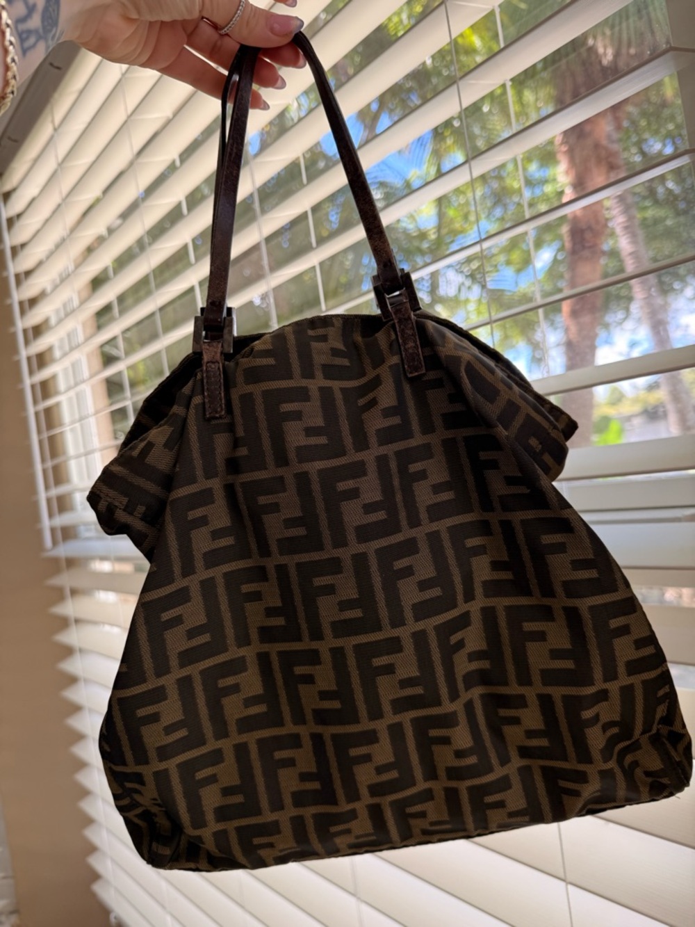Authentic Vintage Fendi Zucca Canvas Tote - Picture 8 of 10